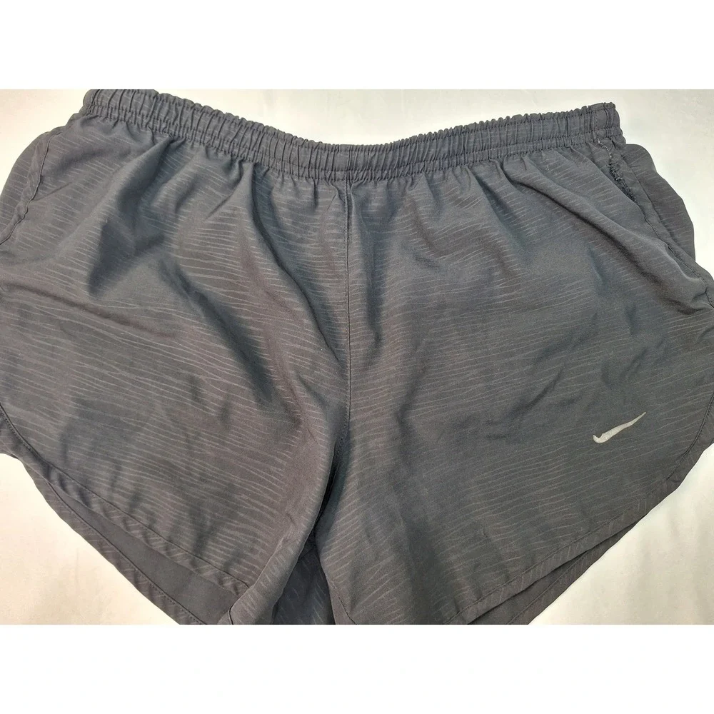 Nike Dri-FIT Women Black Running Shorts Zipper Pocket Size M 1232